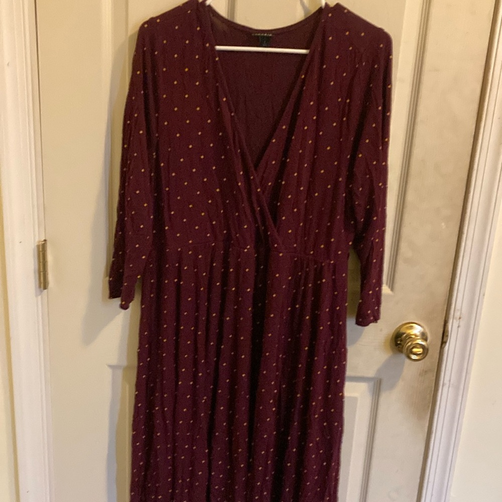 Torrid Polka Dot Long Sleeve Dress